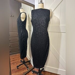 NWT Oh Polly Embellished Open-Back Midaxi Dress in Black